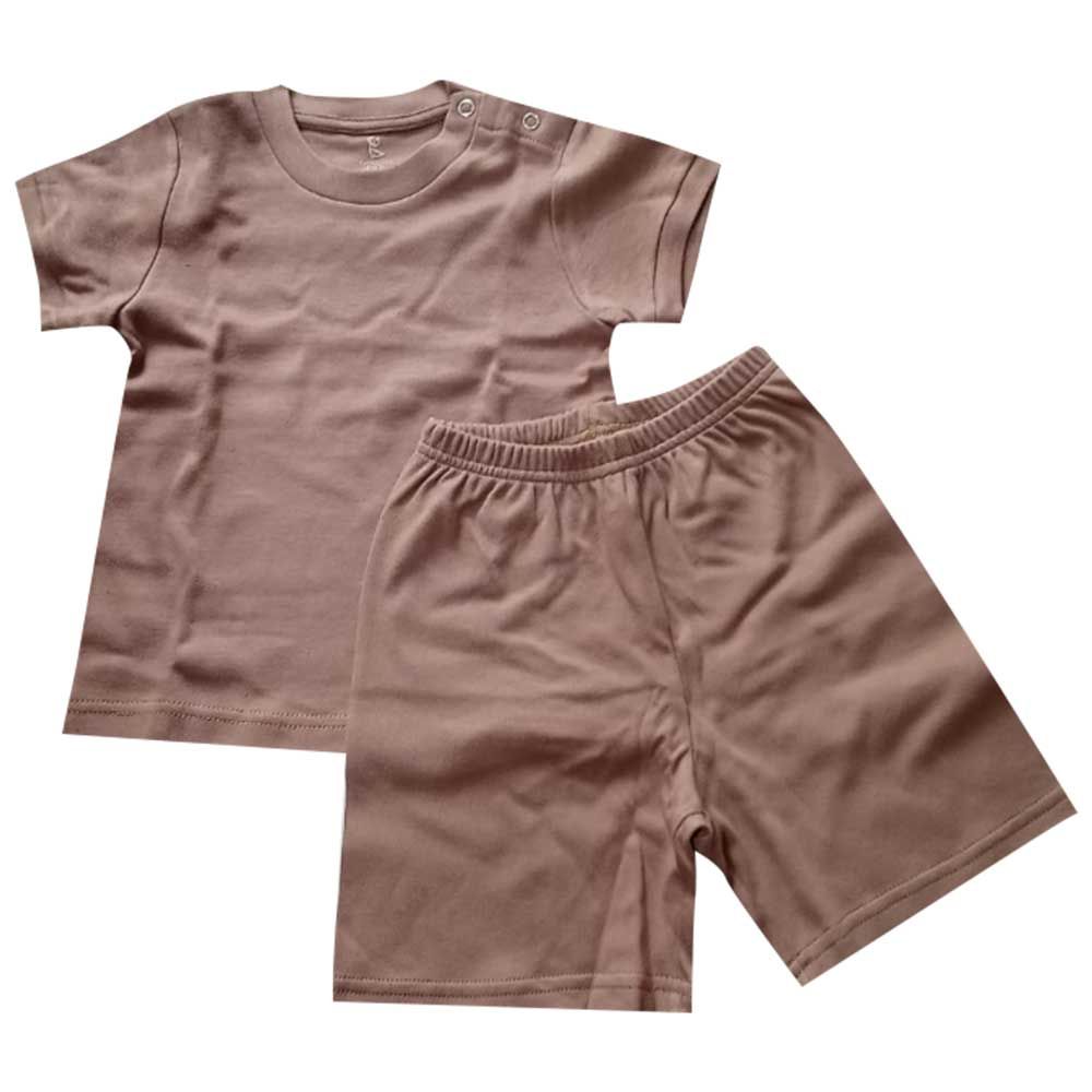 Cotton Cub Shirt and Short Set - Brown 6-9 Month - 1