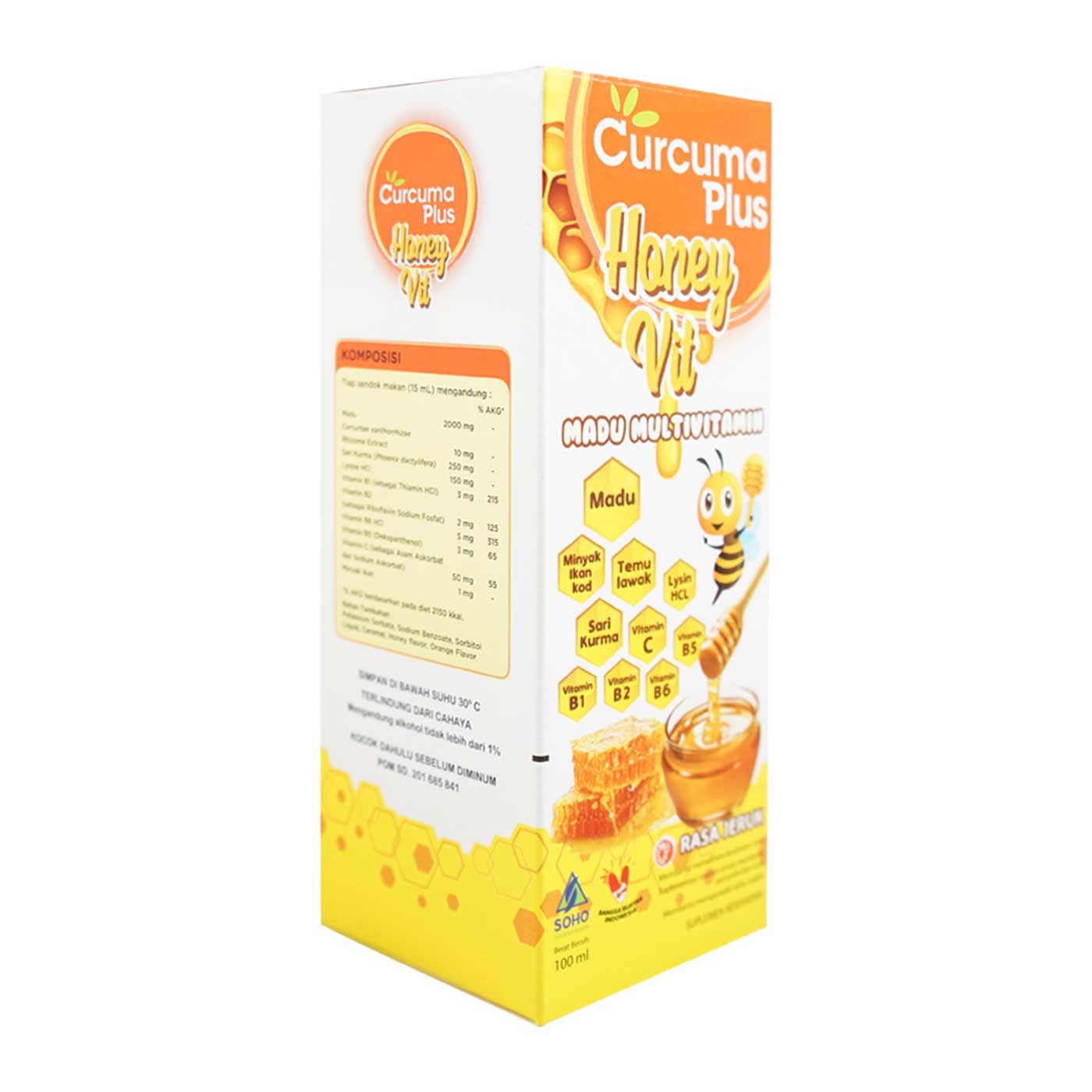 Curcuma Plus Honey Vit - Multivitamin Madu Rasa Jeruk 100ml - 4