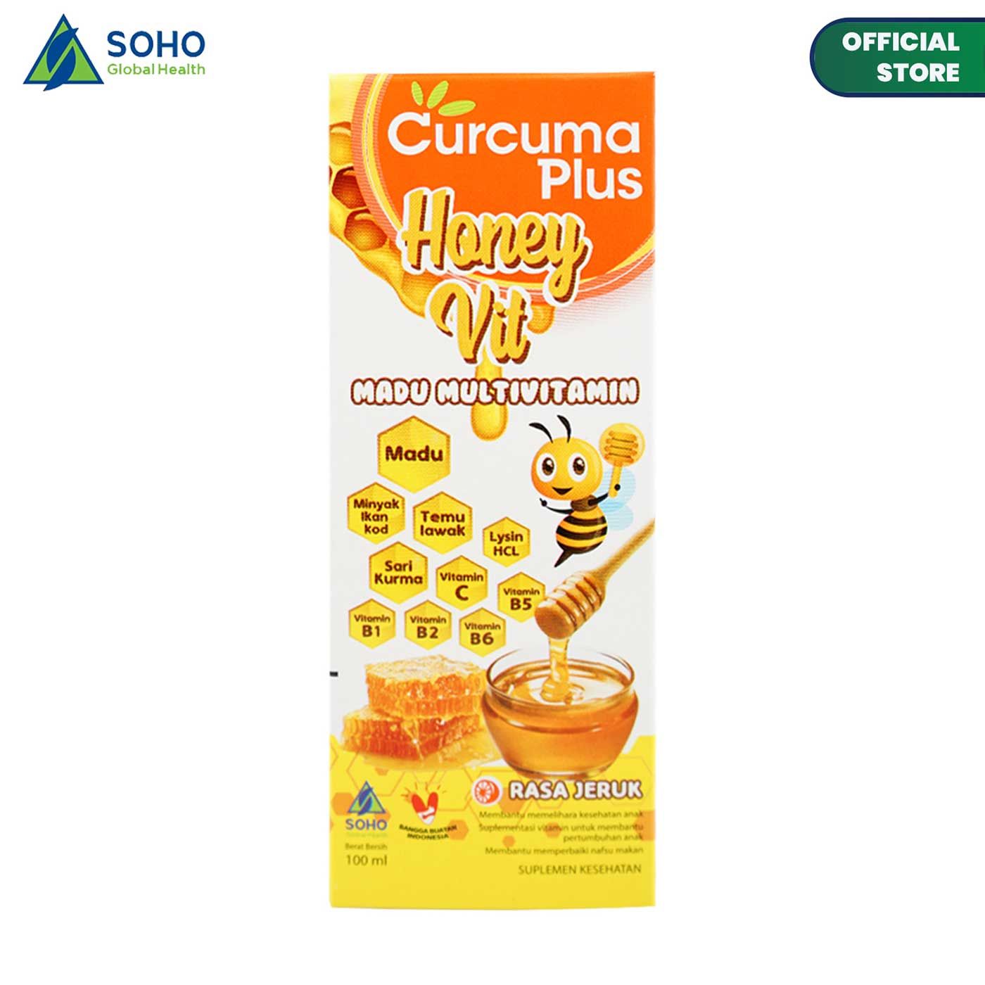 Curcuma Plus Honey Vit - Multivitamin Madu Rasa Jeruk 100ml - 6