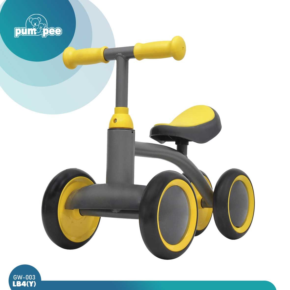 Pumpee Growth 4 Wheels Learning Balance Bike | GW-003LB4(Y) - 1