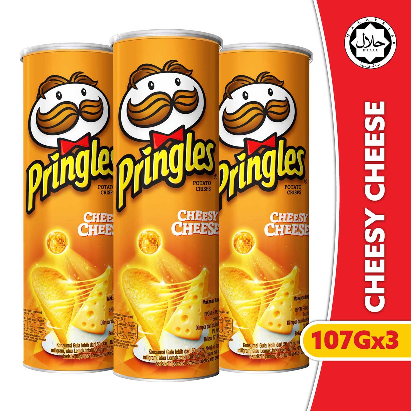 [BUNDLE 3pcs] Pringles Cheesy Cheese 107gr Free Jeans Bag - 2