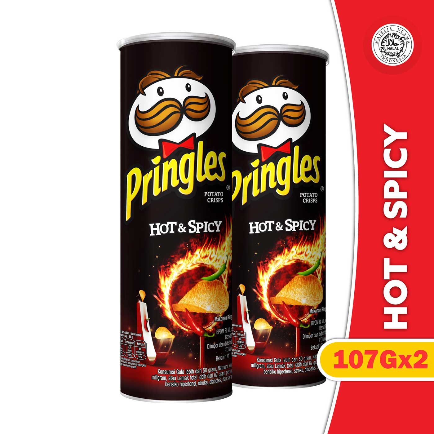 [BUNDLE 2pcs] Pringles Hot & Spicy 107gr - 1