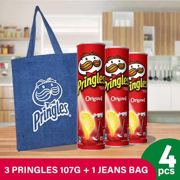 [BUNDLE 3pcs] Pringles Original 107gr Free Jeans Bag - 1