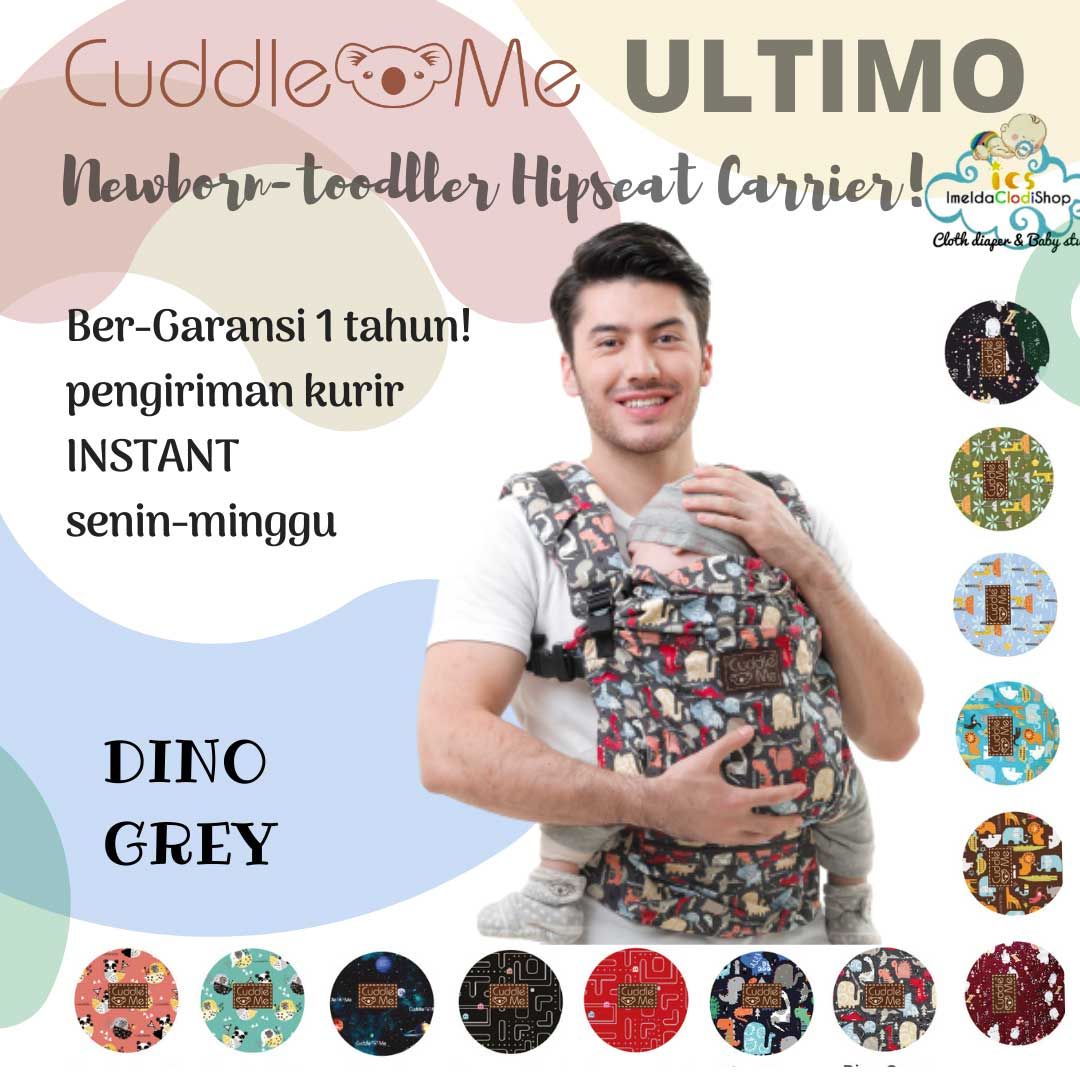 CuddleMe Ultimo M Shape Hipseat Carrier - Dino Grey - 1