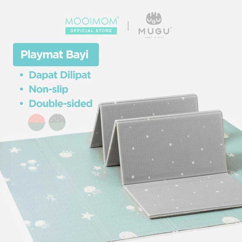 MUGU Folding Baby Playmat - Grey Blue - 1