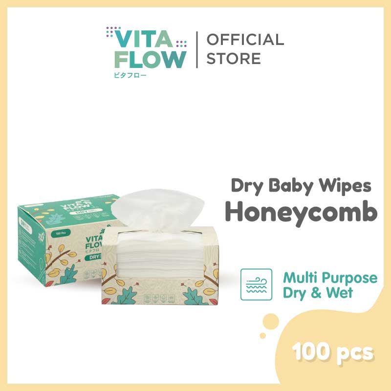 Vitaflow Baby Wipes (Dry & Wet) - 100 sheets - 1