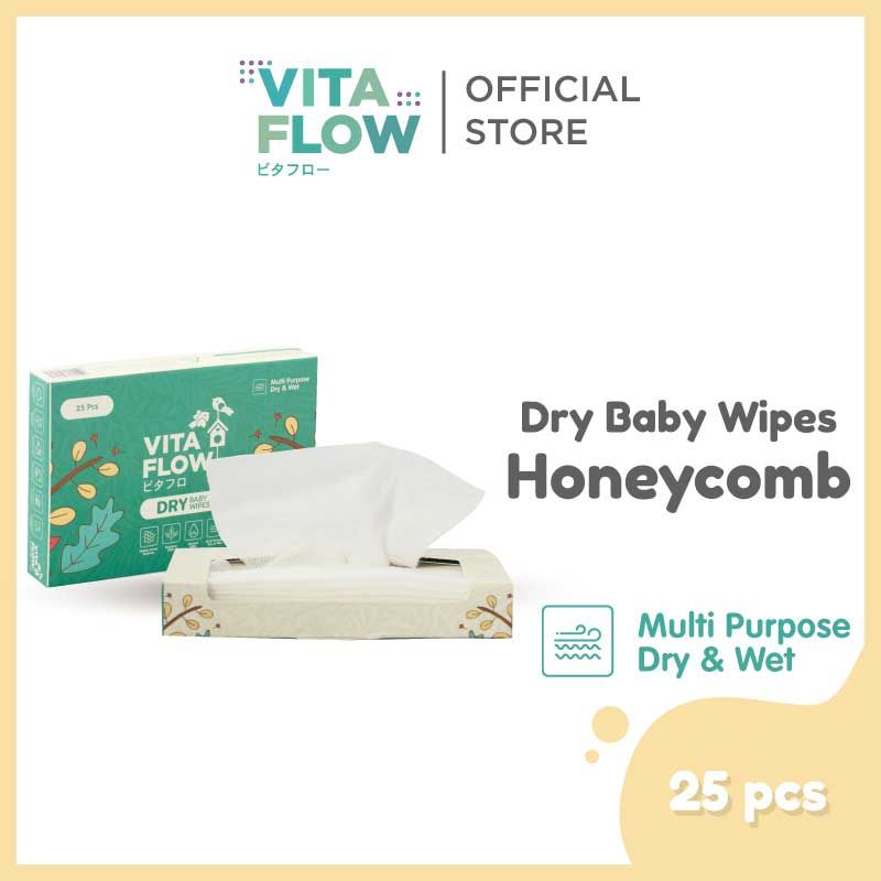 Vitaflow Baby Wipes (Dry & Wet) - 25 sheets - 1