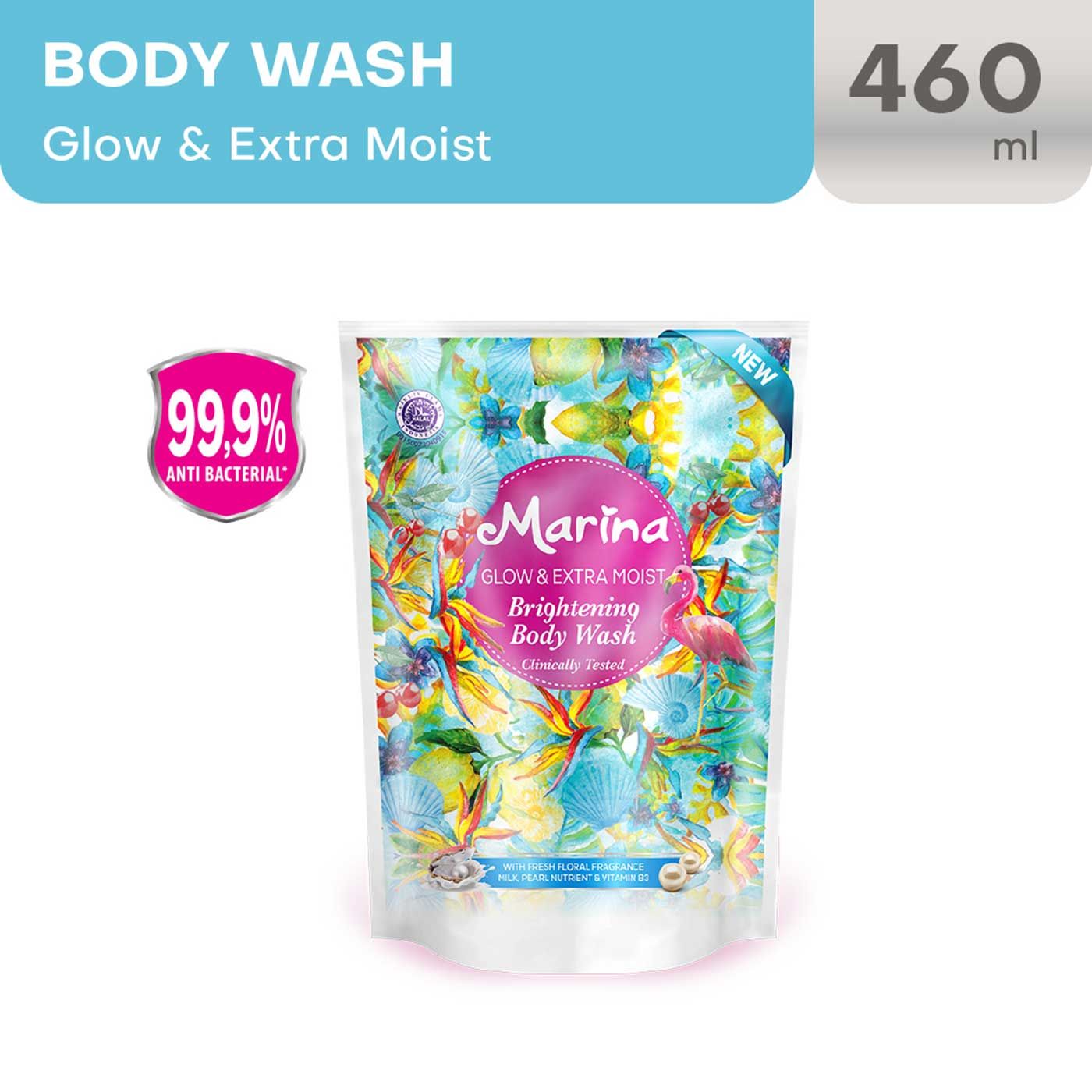 Marina Bodywash Glow&Extra Moist - Refill 430 Ml - 1