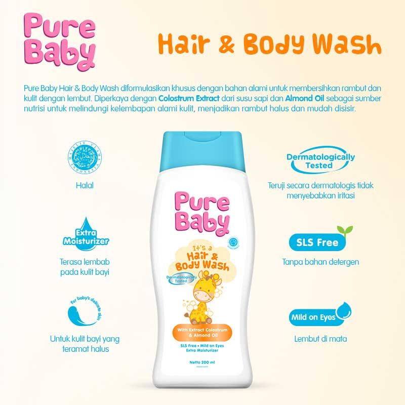 Pure Baby Hair & Body Wash 200ml - 2