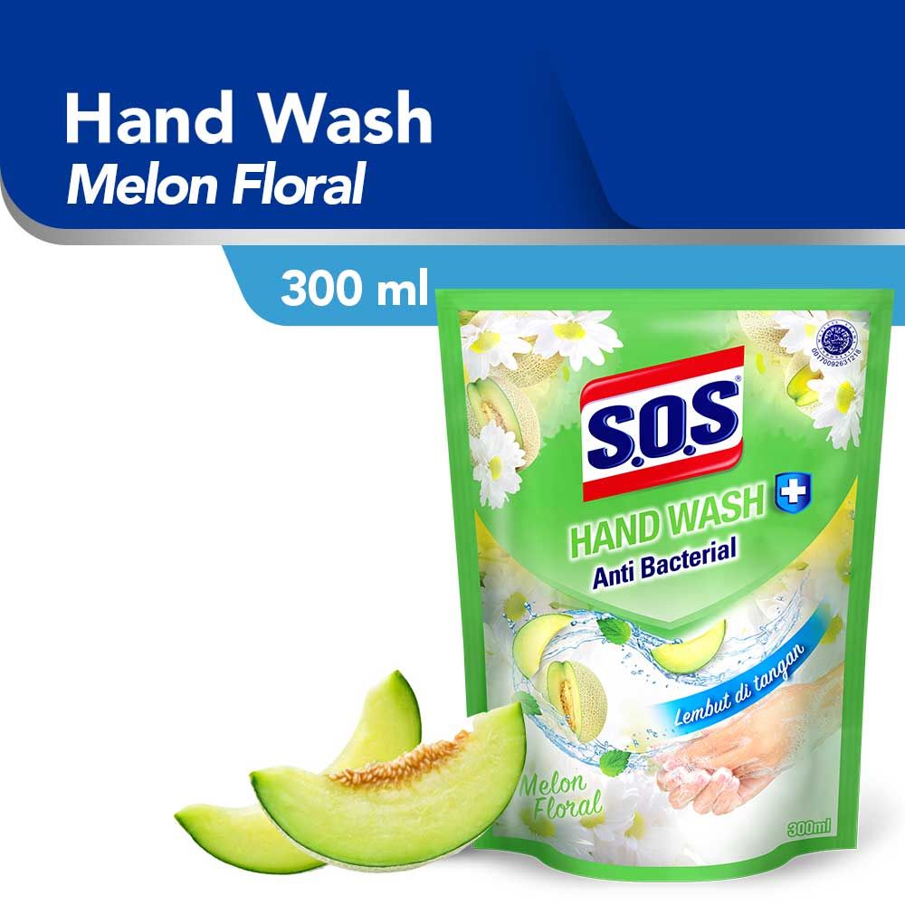 Sos Hand Soap Fragrance Anti Bacterial Melon 300 Ml - 1