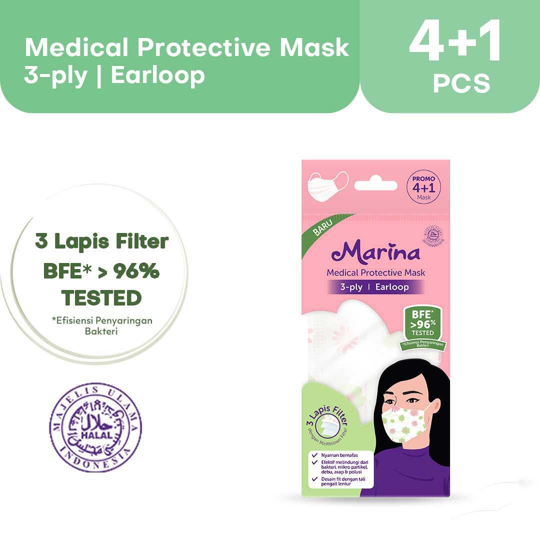 Marina Medical Protective Mask Earloop (3 ply)  Masker Medis - 1