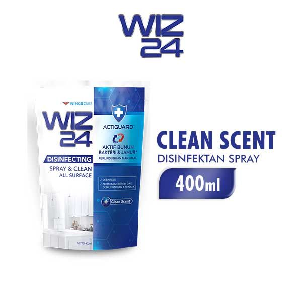 Wiz24 Disinfectant S&C Clean Pch 400ml - 1