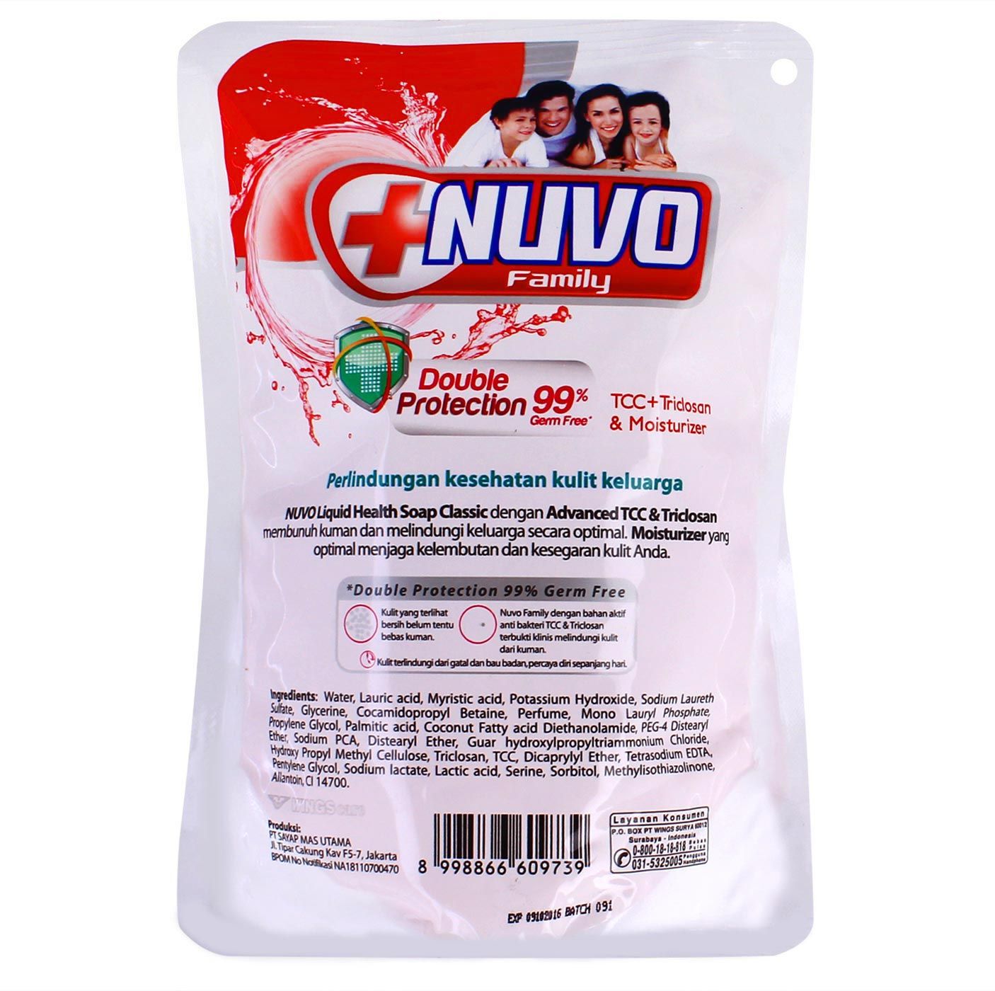 Nuvo Family Liq Soap Merah Pch 450ml - 2
