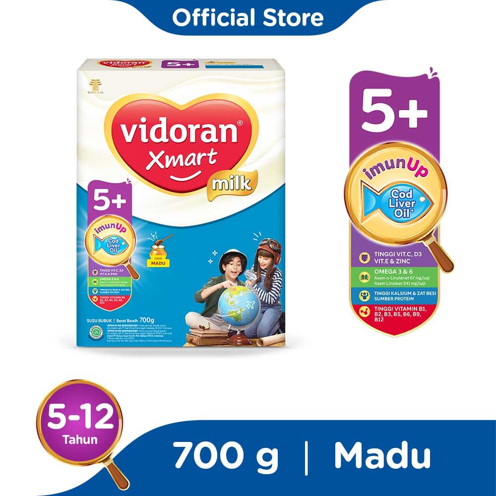 Vidoran Xmart 5+ Nutriplex Madu Box - 700gr - 1
