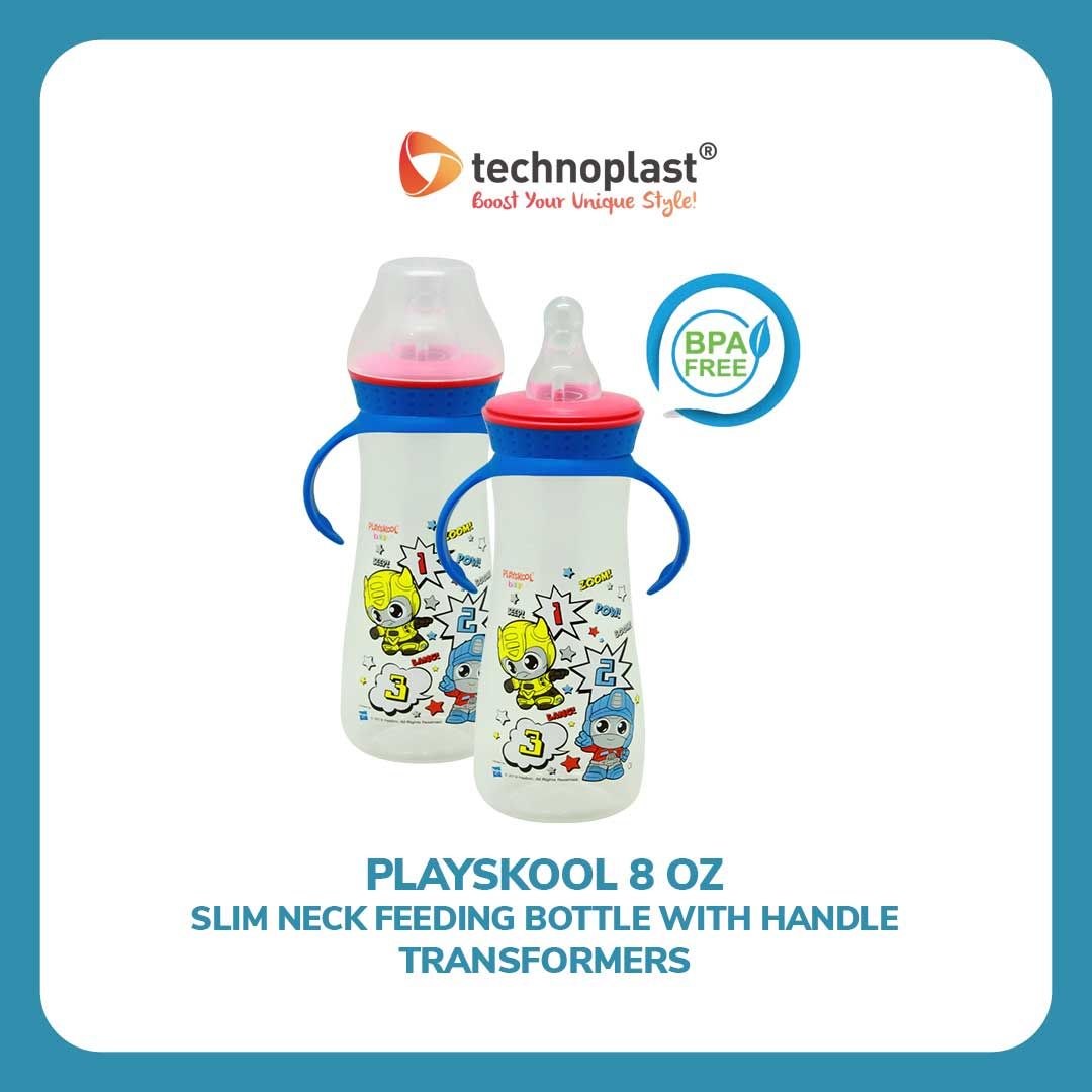 Playskool Slim Neck Feeding Bottle With Handle 250ml - Transformer - 1