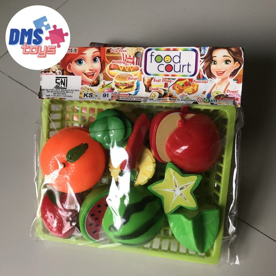DMStoys Mainan Anak Food Court Lovely Buah Potong Magnet KS91
 - 1