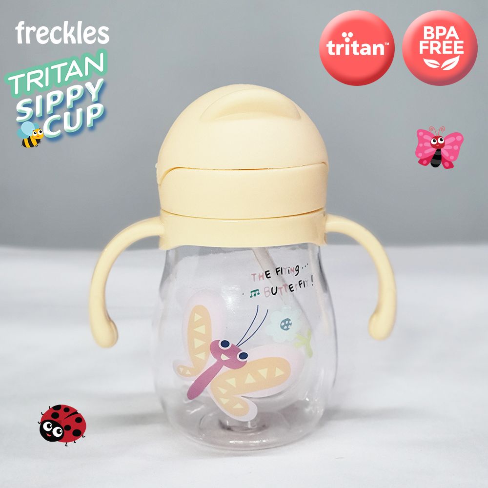 Freckles Water Bottle Sippy Cup Butterfly Yellow

 - 1