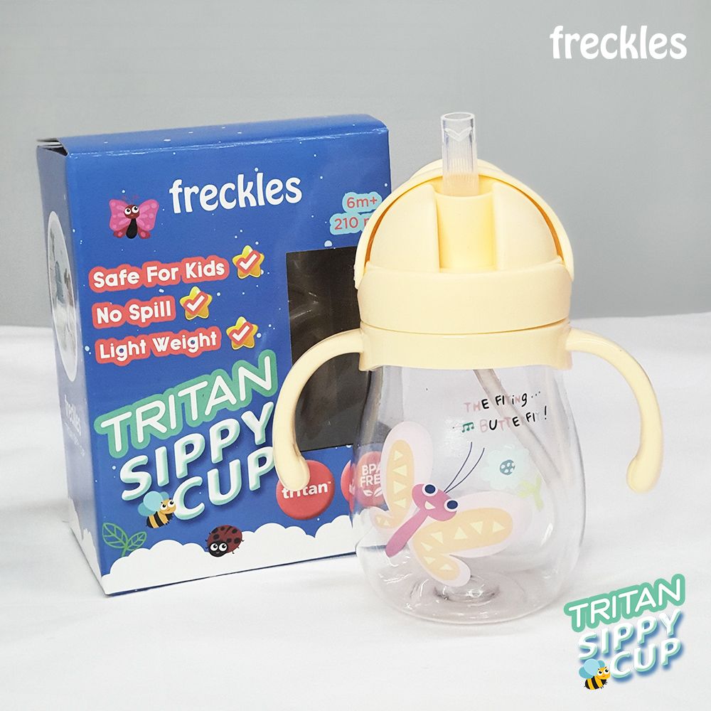 Freckles Water Bottle Sippy Cup Butterfly Yellow

 - 5