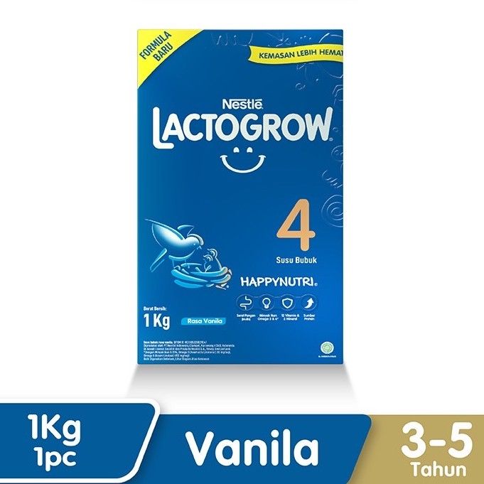 Lactogrow 4 Vanila 1000 gr / 1 kg Susu Pertumbuhan 3 - 5 tahun - 1