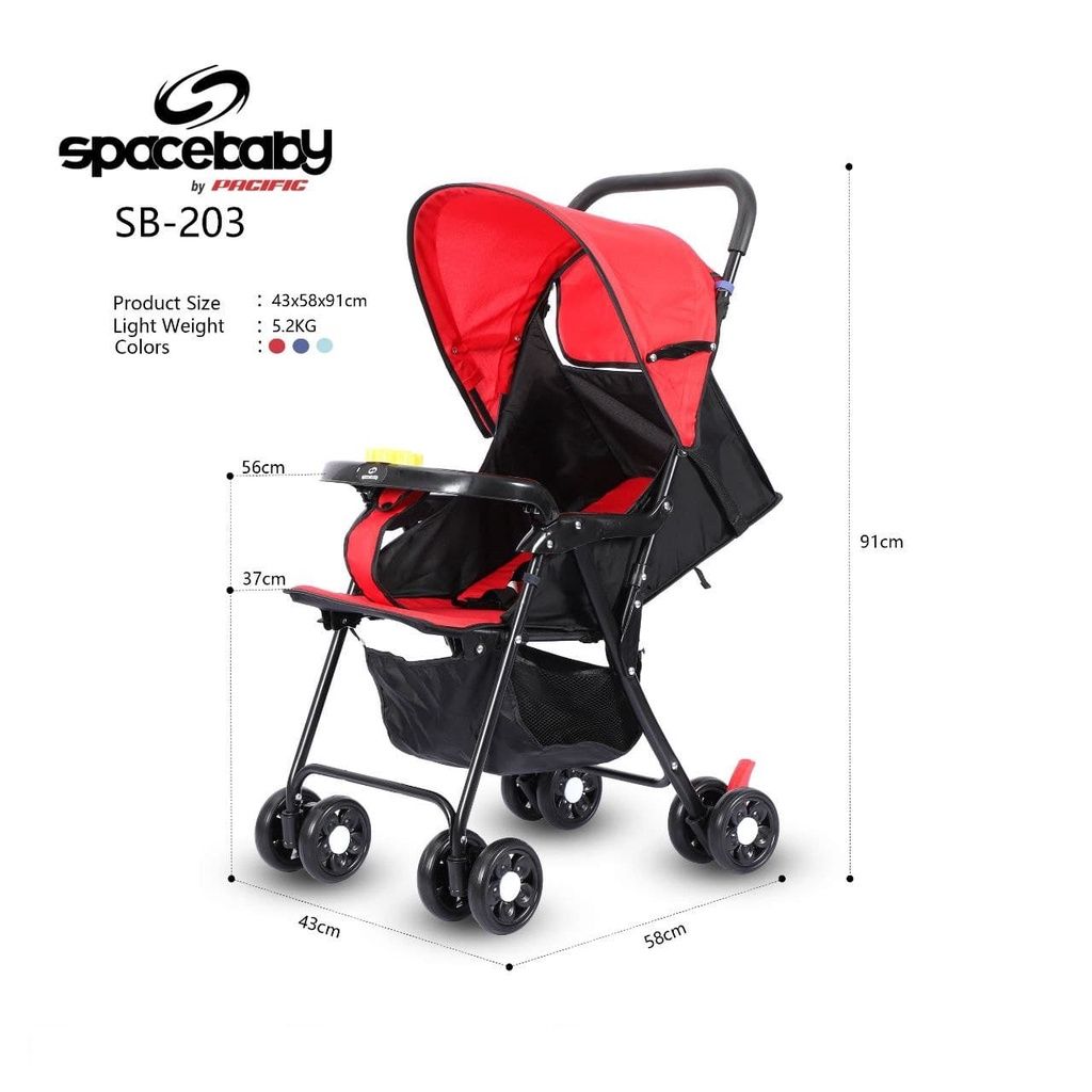 Stroller Space Baby SB 203 - Merah - 2