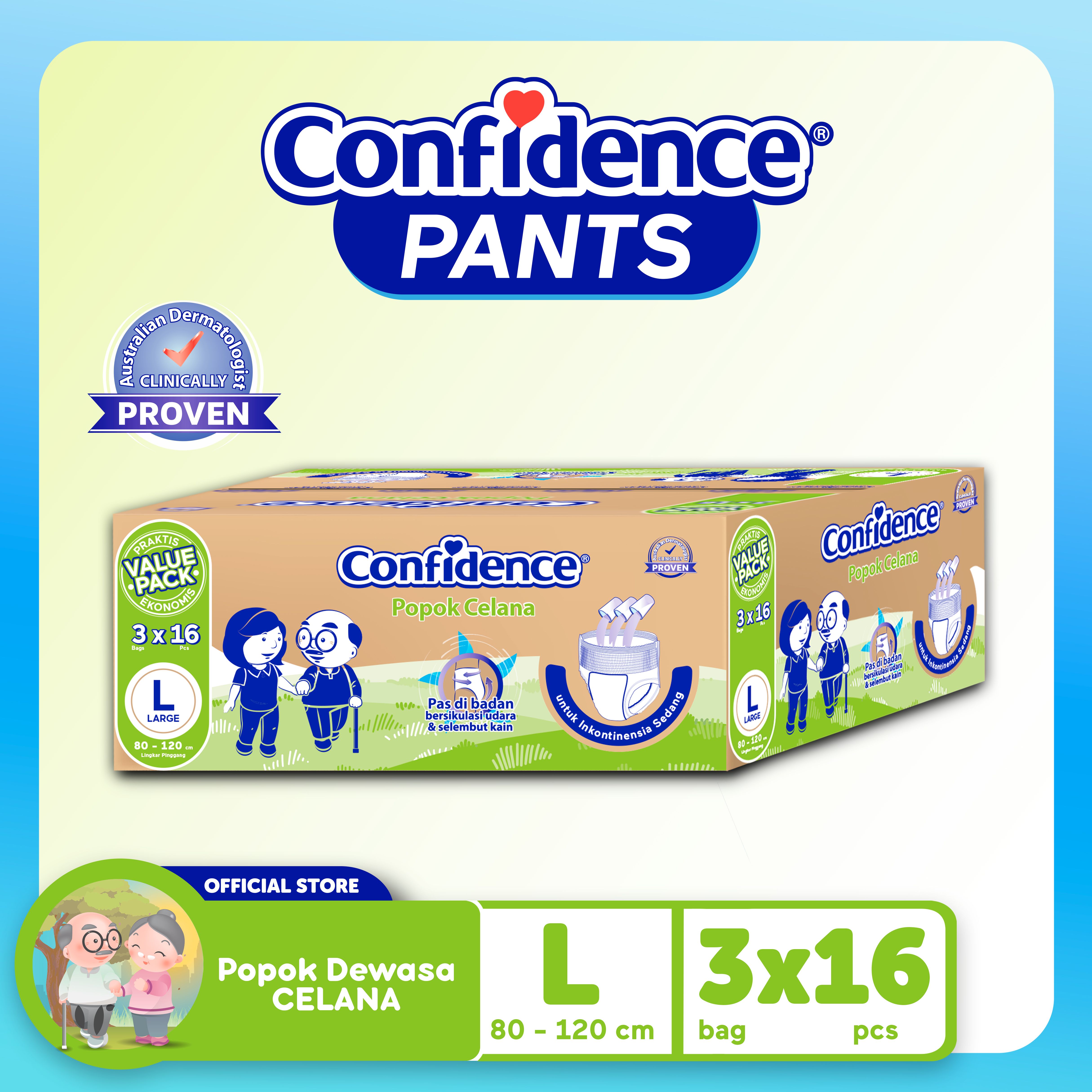 Confidence Popok Celana Medium Flow E-Pack L 48 - 1