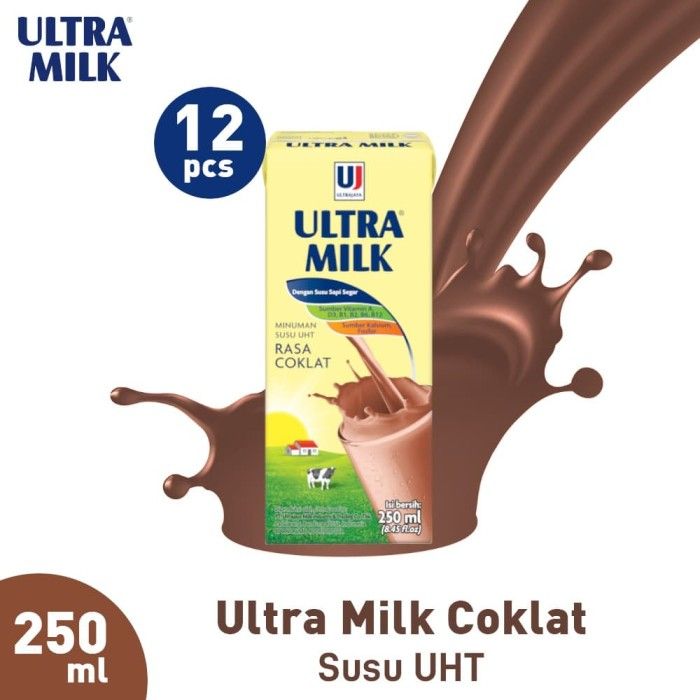 Ultra Milk Susu UHT Coklat 12x250ml - 1