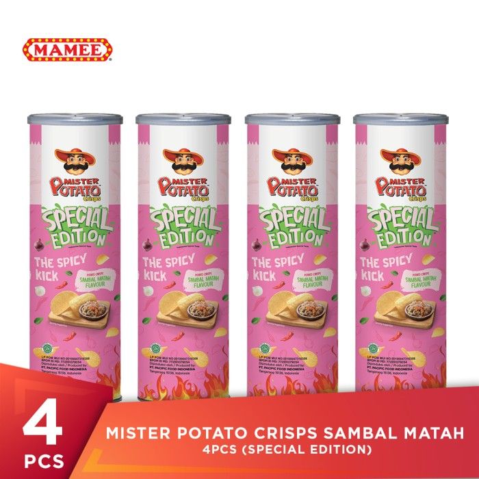 Mister Potato Crisps Sambal Matah - 4 Pcs (Special Edition) - 1