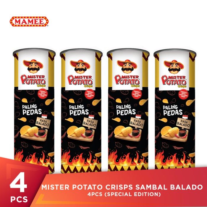 Mister Potato Crisps Sambal Balado - 4 Pcs (Special Edition) - 1