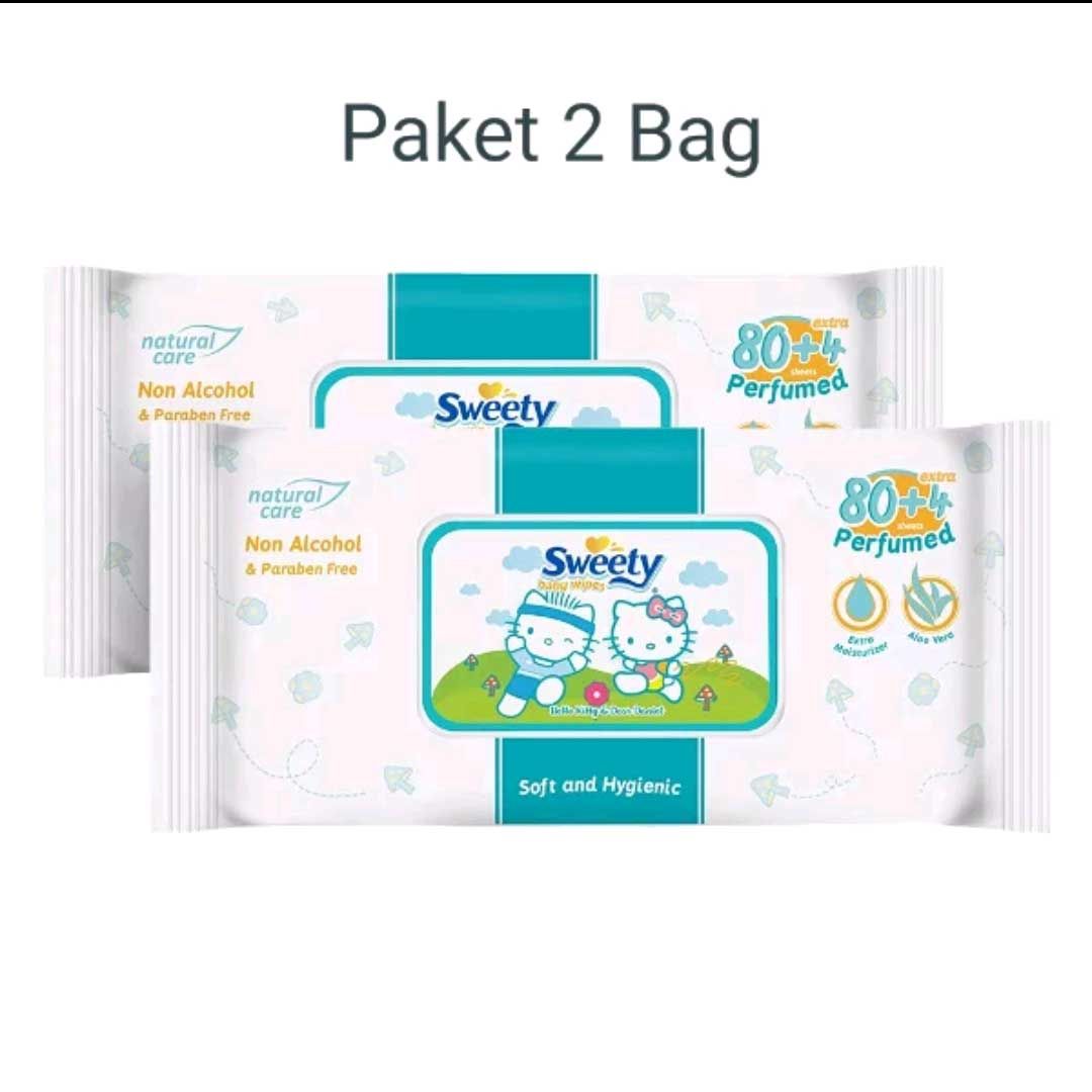 Sweety Baby Wipes Parfumed 80+4'S (Isi 2) - 1