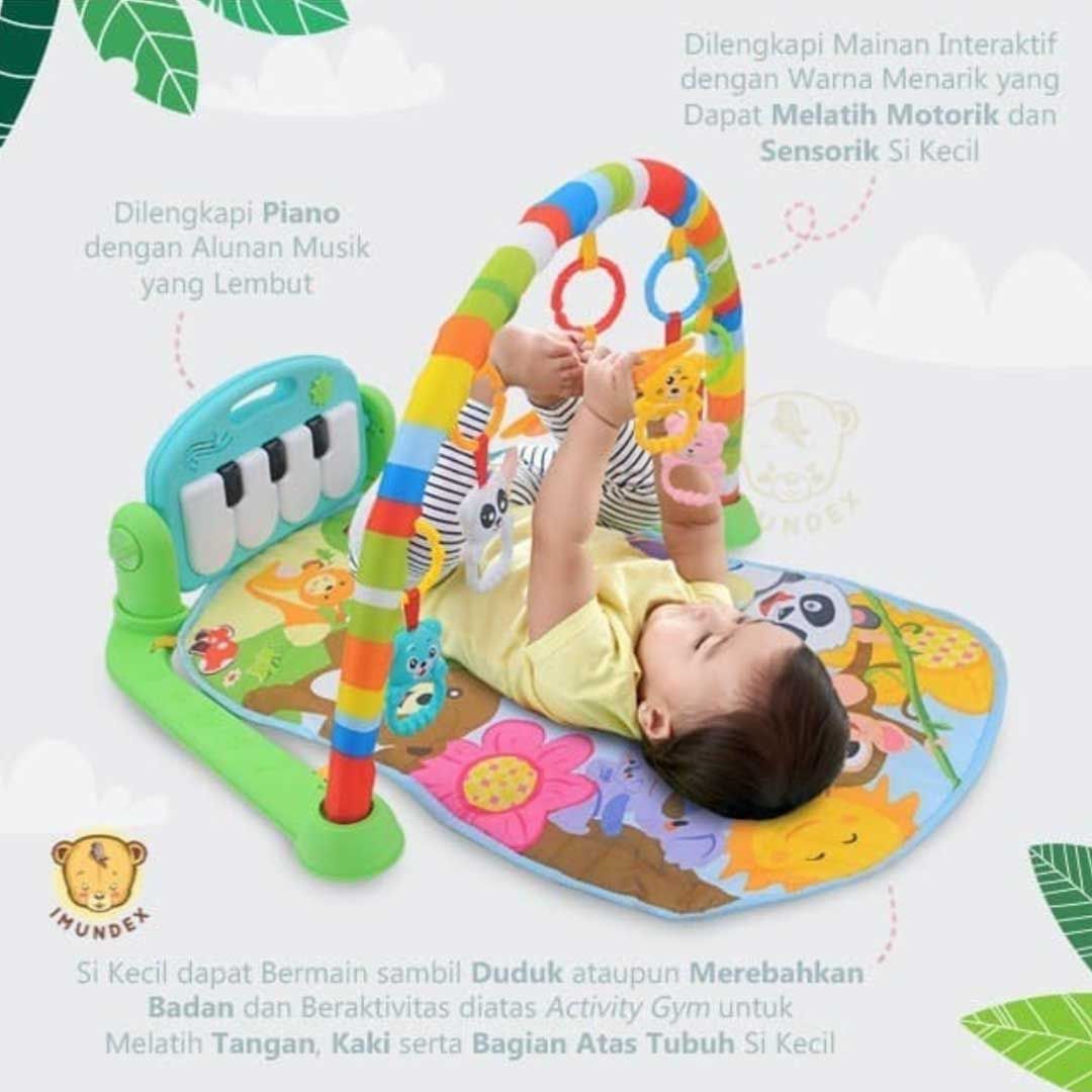Imundex Imundex Baby Musical Playgym Activity Gym Piano Playmat 6-In-1 - Paket - Pink - 1