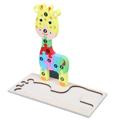 Edu Toys - Mainan Puzzle Kayu Anak 3D Jigsaw Puzzle Lucu - Number Deer - 1