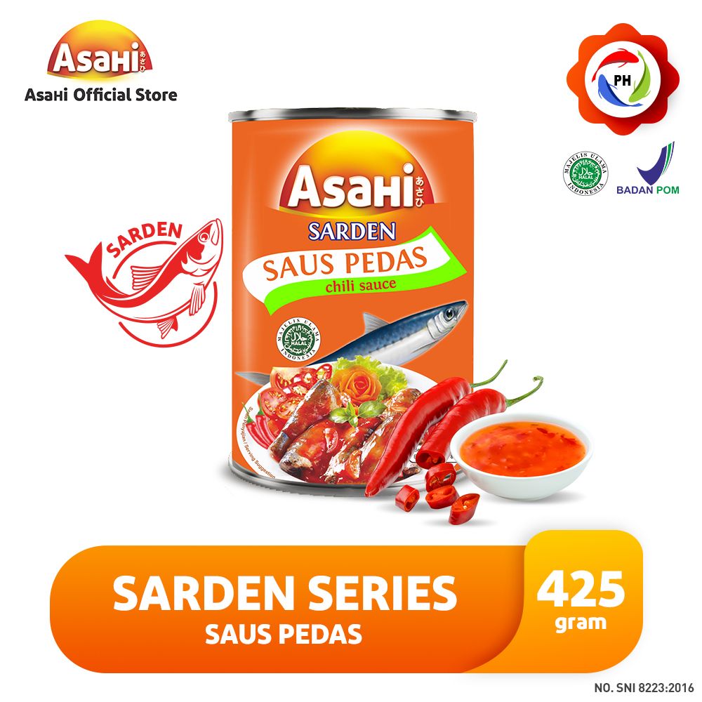 Asahi Sarden Saus Pedas 425gr - 1