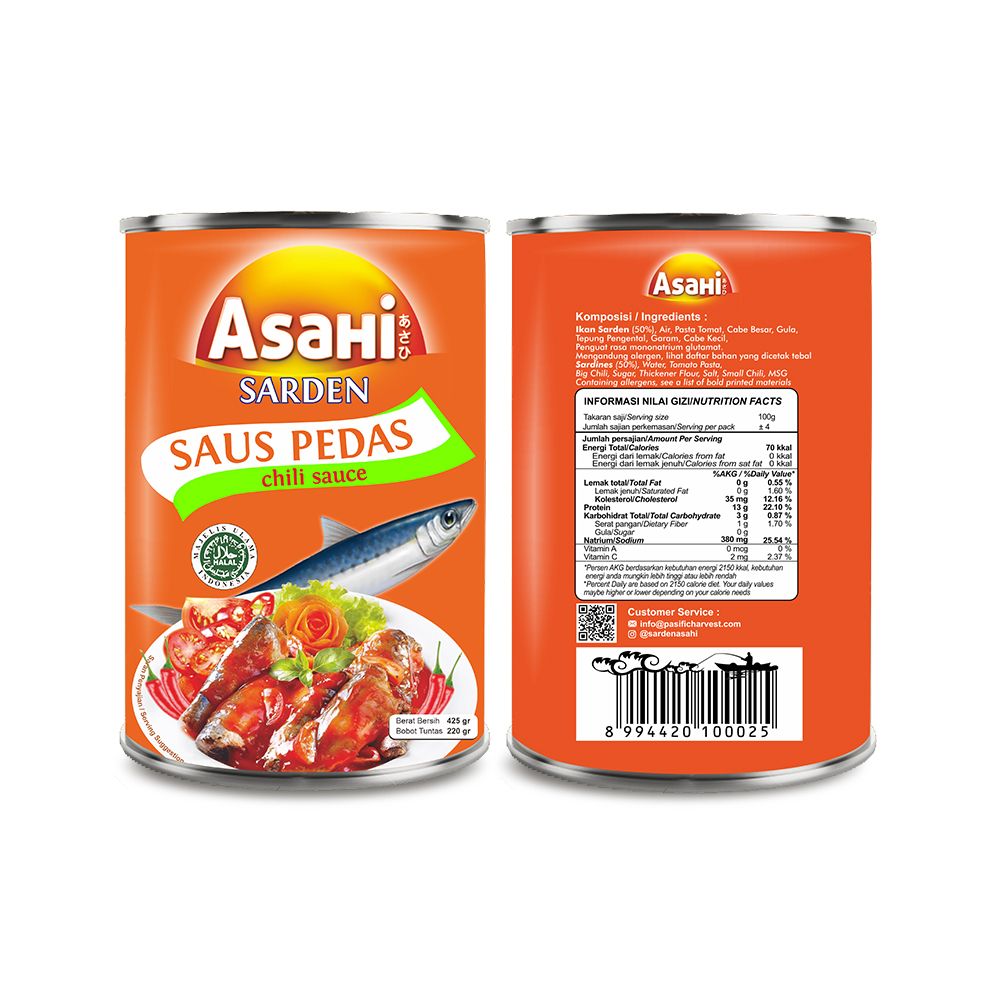 Asahi Sarden Saus Pedas 425gr - 2