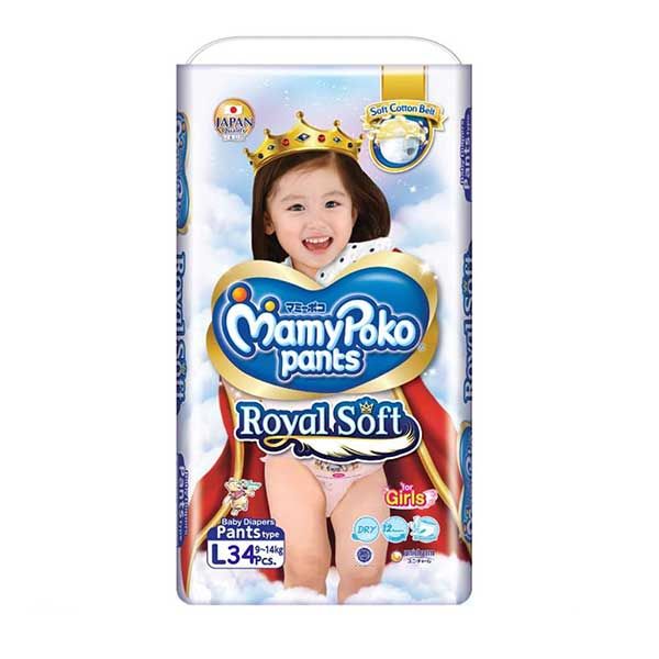 MamyPoko Pants Royal Soft L34 Girls KARTON - ISI 4 Bag] - 1