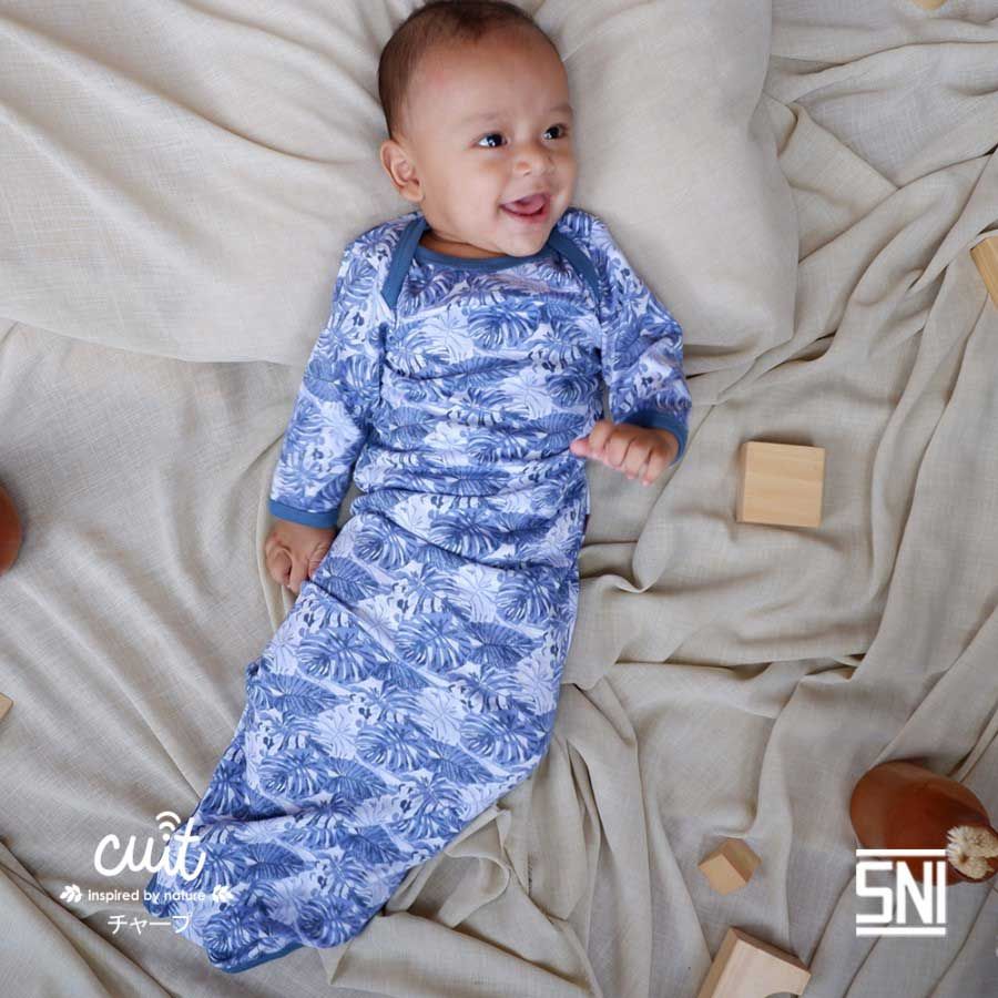 Cuit Baby Wear CUIT Kojo Series Monstera Sleeping Bag Baby Swaddle Bedong Instan - Blue Ocean - NB - 1