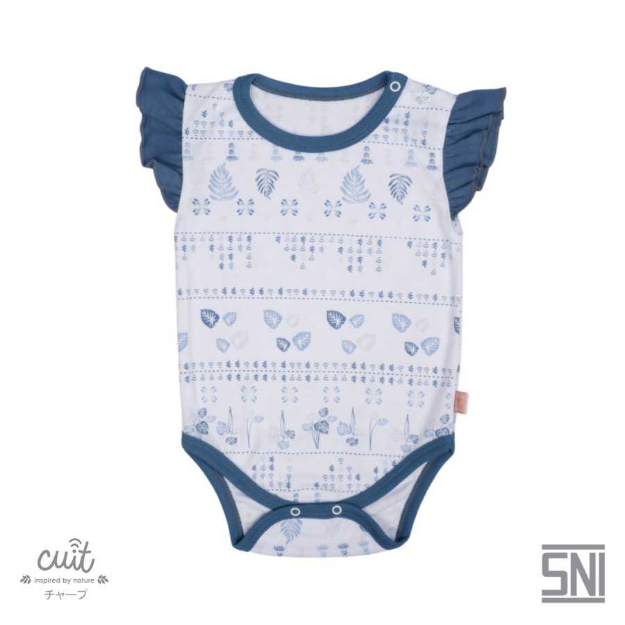 Cuit Baby Wear CUIT Monie Bodysuit Ruffle Kojo Series - Blue Graphite - NB - 1
