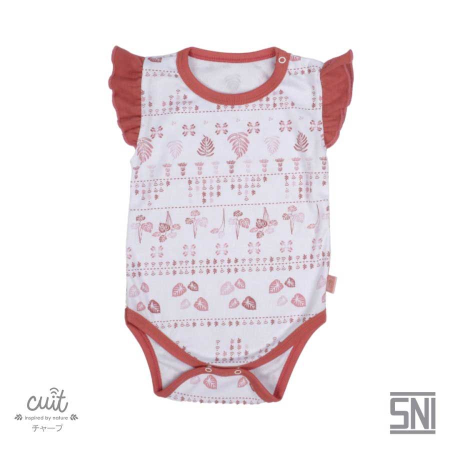 Cuit Baby Wear CUIT Monie Bodysuit Ruffle Kojo Series - Red Coral - NB - 1