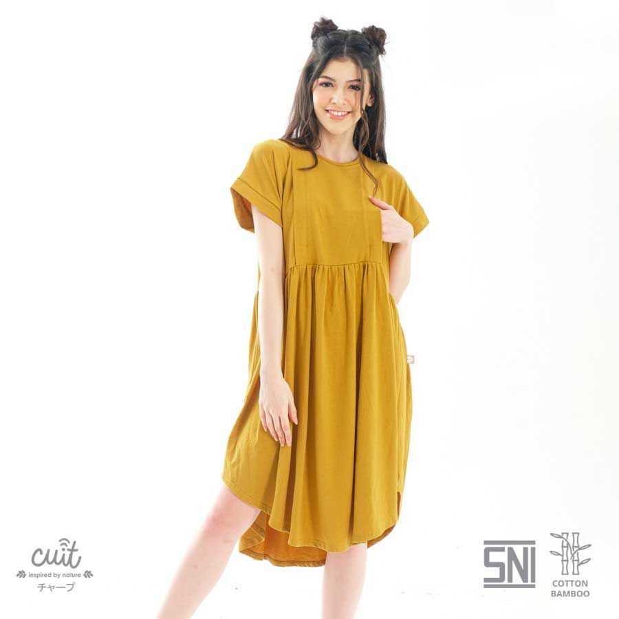 Cuit Baby Wear FAMILY Bamboo Cotton Nao Dress Hamil Menyusui MIKI SERIES Yellow Persian L - 1