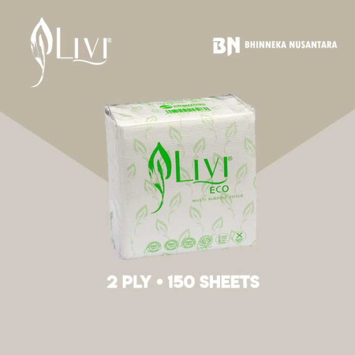 Livi Eco Multipupose Pop Up Tissue 150 Sheet - 1