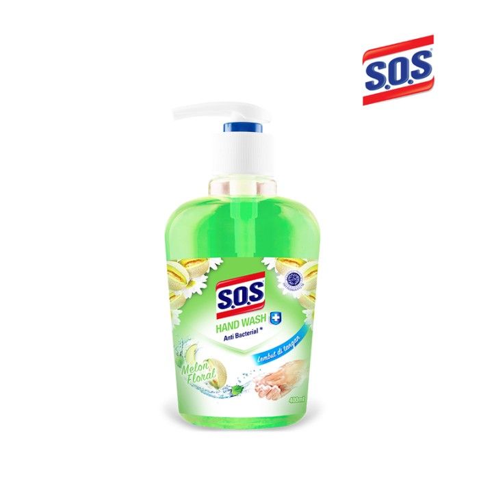 SOS Hand Wash / Sabun Cuci Tangan Melon Floral Botol [400 ml] - 1