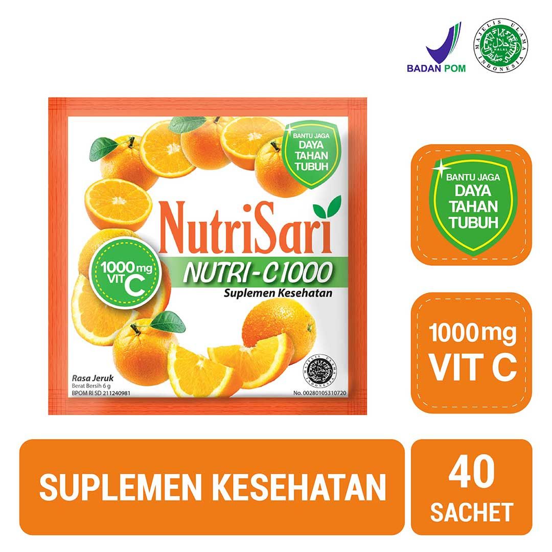 NutriSari NUTRI-C1000 Jeruk 40 Sachet - Minuman Vitamin C 1000 miligram | 1102110453 - 1