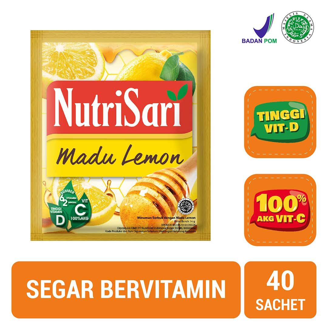 NutriSari Madu Lemon 40 sachet - Minuman Buah Vitamin C | 1101978453 - 1