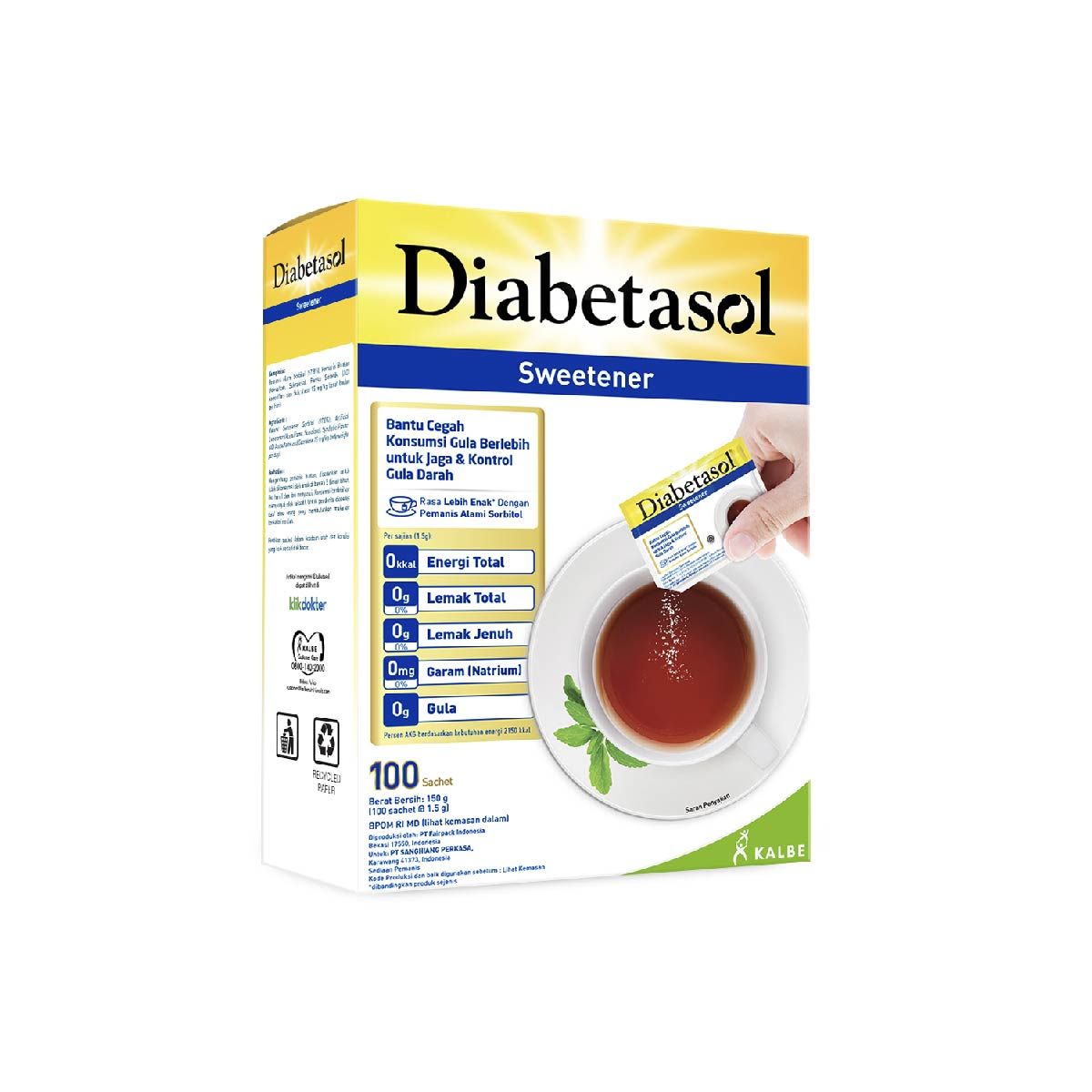 Diabetasol Sweetener No Calories 100x1.5g - 1