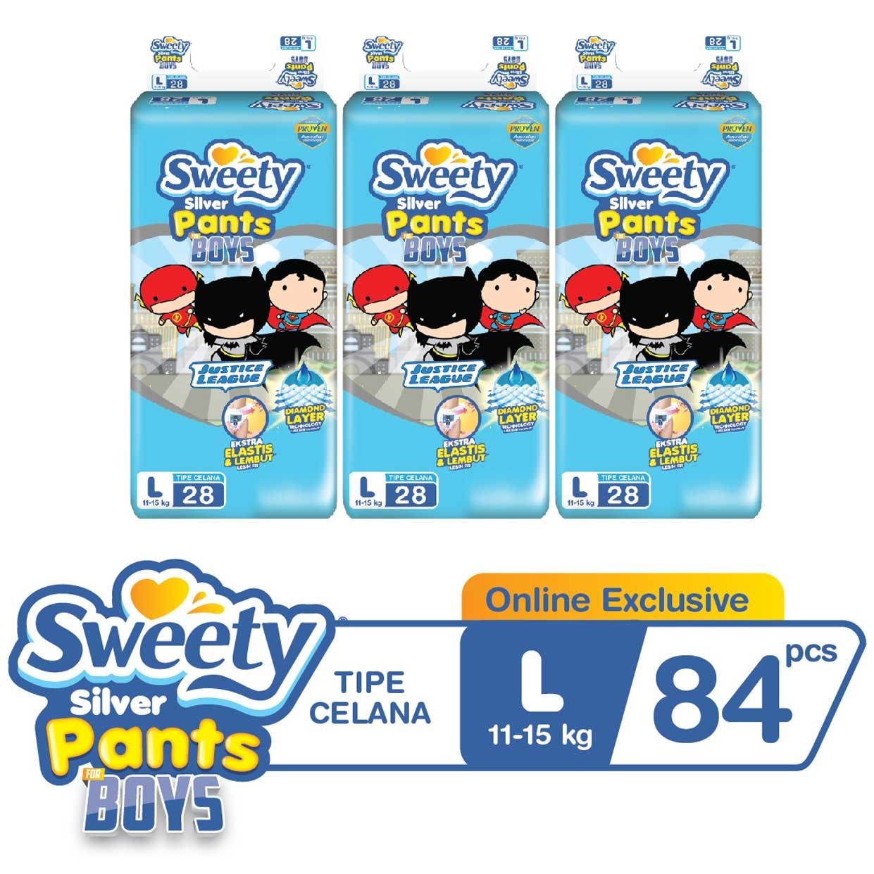 Sweety Silver Pants Boys L 3x28 - 1