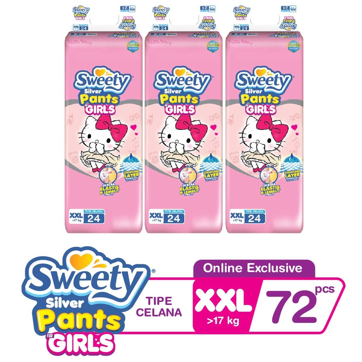 Sweety Silver Pants Girl XXL 3x24's - 1