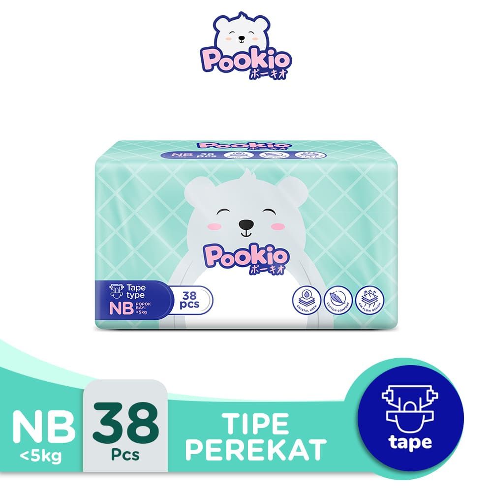 POOKIO Tape Popok Bayi Diaper New Born Perekat NB38 - 1