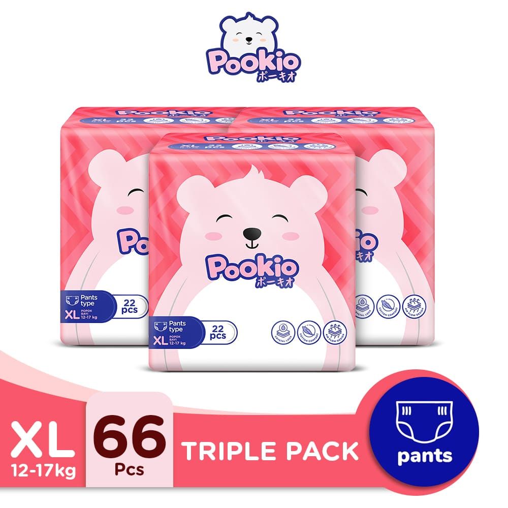 POOKIO Pants Popok Anak Diaper Celana XL22 Triple Pack - 1