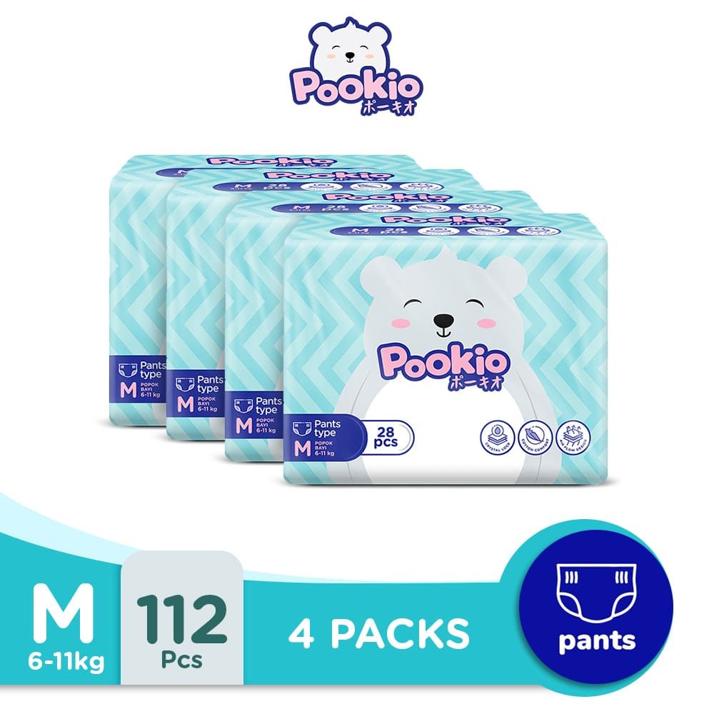 POOKIO Pants Popok Bayi Anak Diaper Celana M28 Carton - 1