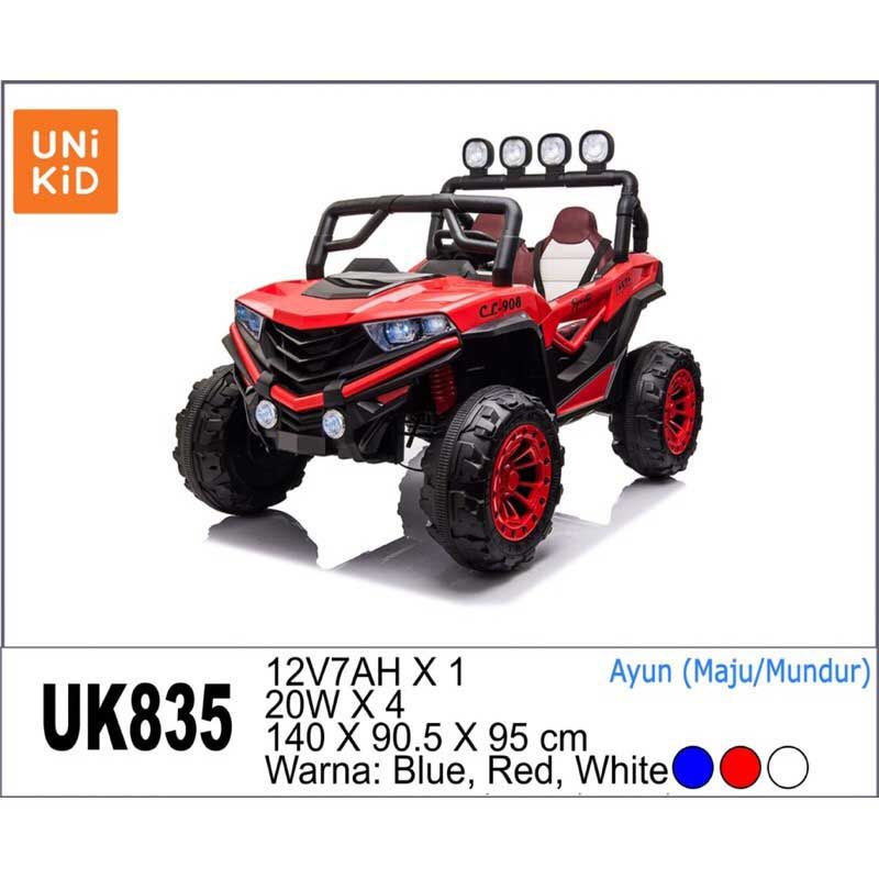 Unikid Mobil Aki Mainan Anak Remote Control Unikid Jeep Rubicon Wrangler Besar UK 835 Red - 1