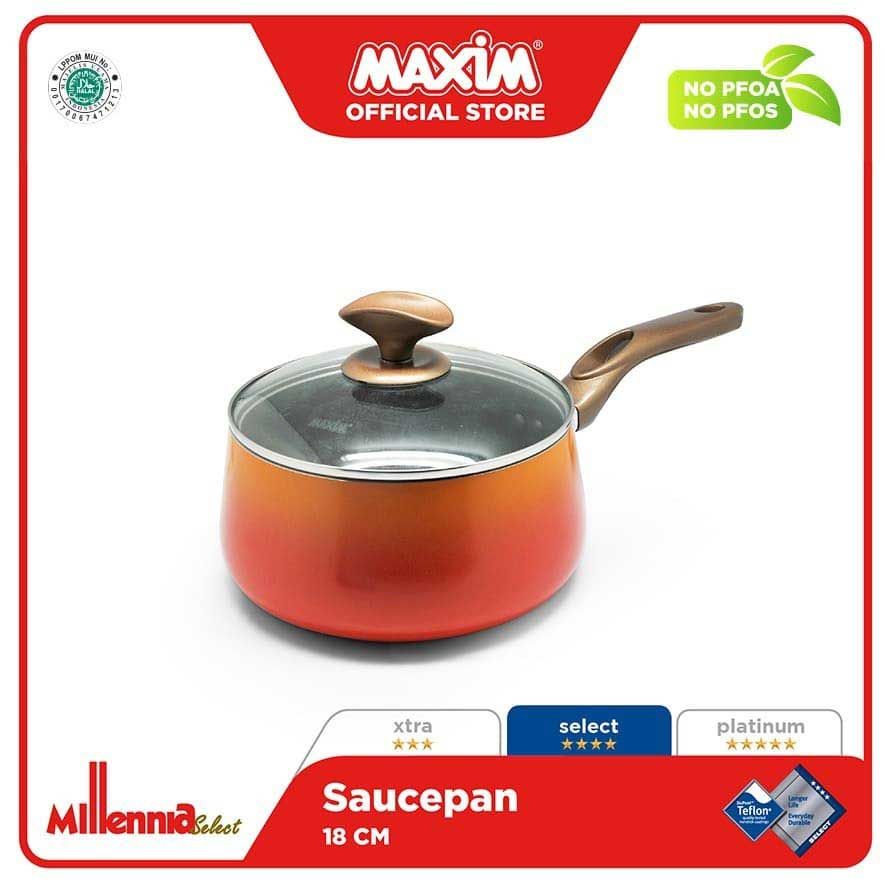 Maxim Millenia Panci Teflon Anti Lengket 16cm Saucepan + Tutup - 1